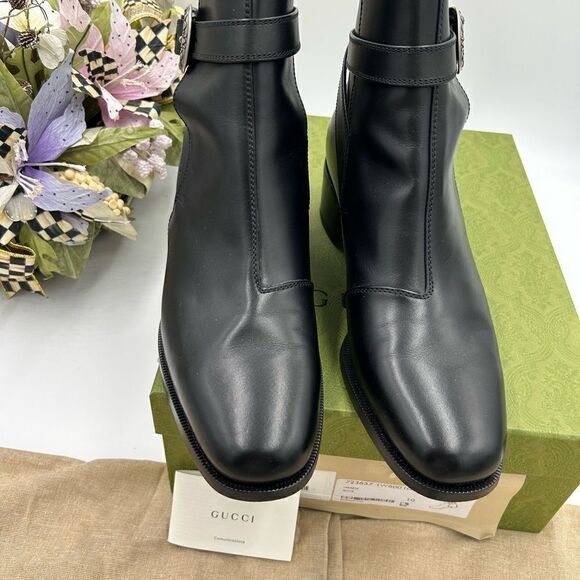 Men’s Gucci, leather ankle boots size 10 made in Italy - Picture 3 of 10